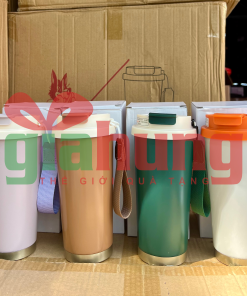 Ly Giữ Nhiệt Nắp Khóa Chống Tràn, Kèm Dây Đeo Tiện Lợi