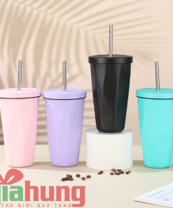 Ly Giữ Nhiệt Inox 304 Có Ống Hút