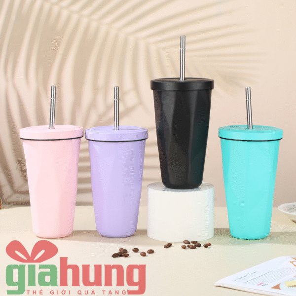 Ly Giữ Nhiệt Inox 304 Có Ống Hút