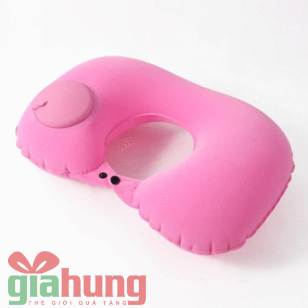 Gối Chữ U Bơm Hơi Du Lịch PVC Cao Cấp - Ảnh 3