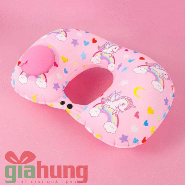 Gối Chữ U Bơm Hơi Du Lịch PVC Cao Cấp - Ảnh 2