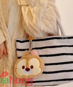 Túi Vải Sọc Đen Trắng Thời Trang