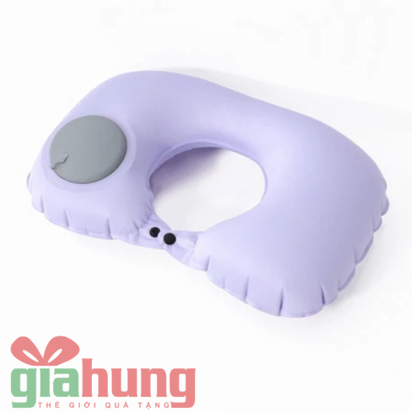 Gối Chữ U Bơm Hơi Du Lịch PVC Cao Cấp - Ảnh 4