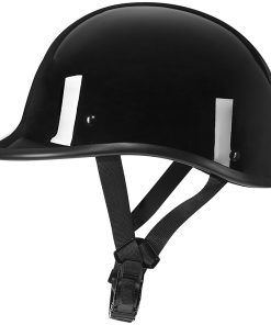 Mũ Bảo Hiểm Nửa Đầu Đen Bóng Cổ Điển