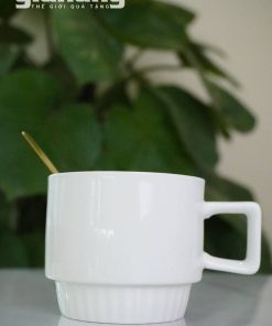 Cốc Sứ Trắng Tối Giản Cao Cấp ☕