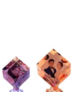 Khối pha lê xoay in hình 3D cao cấp