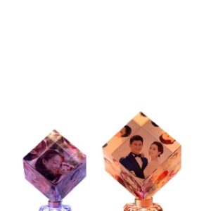 Khối pha lê xoay in hình 3D cao cấp