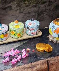 Bộ hũ đựng trà – bánh – mứt cao cấp