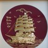 Tranh Thuyền Buồm Mạ Vàng 24K Khung Gỗ Cao Cấp